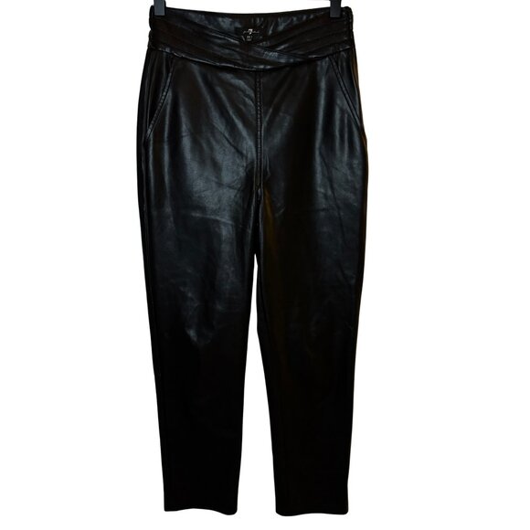 Seven for all Mankind Crossover Waist Faux Leather Pants Women's XS - Picture 1 of 10